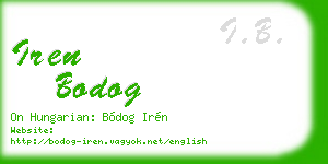 iren bodog business card
